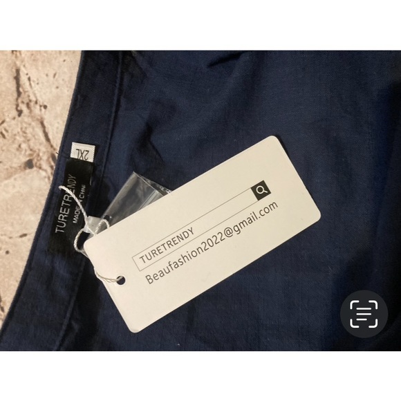 NWT TURETRENDY men’s long sleeve navy long kaftan loose fit size 2XL. - Picture 8 of 13